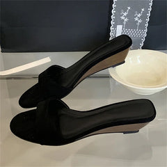 LBSFY -Summer Fashion Open Toe Women Slippers Design Comfortable Wedges Low Heels Dress Female Slide Shoes Zapatos De Mujer