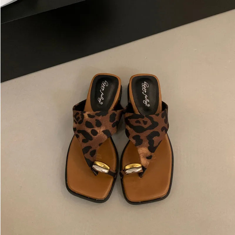 LBSFY -  Summer Women Slipper Ladies Slip On Flip Flop Low Wedge Heel Outdoor Dress Slides Beach Shoes Mujer