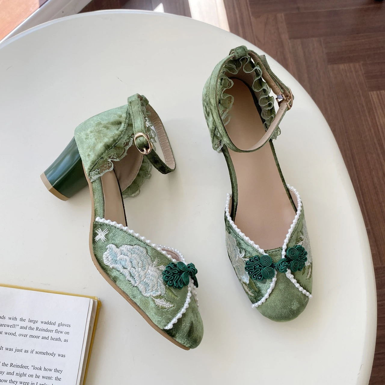 LBSFY -New Women Dress Shoes High Heels Mary Janes Shoes Denim Pumps Ankle Strap Ladies Shoe Office Zapatos Mujer