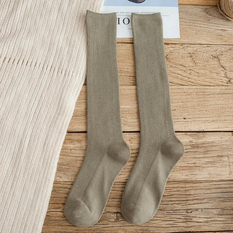 Lbsfy 10 Colors Autumn Women's Socks Cotton Winter Long Socks Harajuku Female Trick Warm Solid Color Sock Casual Ladies Sox
