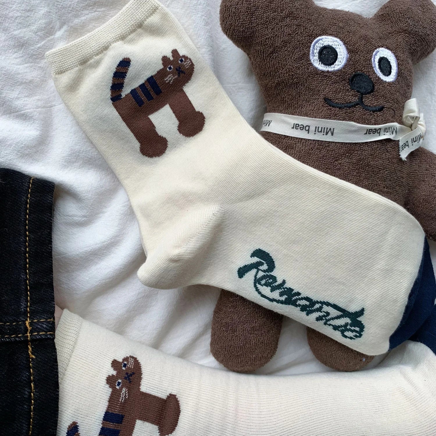 Lbsfy Socks Women Kawaii Cute Sock Cotton Casual Cartoon Dog Cat Tiger Print Streetwear Short Crew Middle Tube Ladies Calcetines Mujer