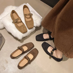 LBSFY -New Style Fashion Women's Elegant Retro Mary Jane Women's Casual Flat Shoes Soft Comfortable Ballet Shoes Women Zapatos Mujer