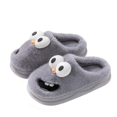 LBSFY -Male Home Casual Cotton Shoes Funny Cartoon Winter Soft Sole Mens Indoor Floor Non-slip Platform Slides Warm Plush Slippers
