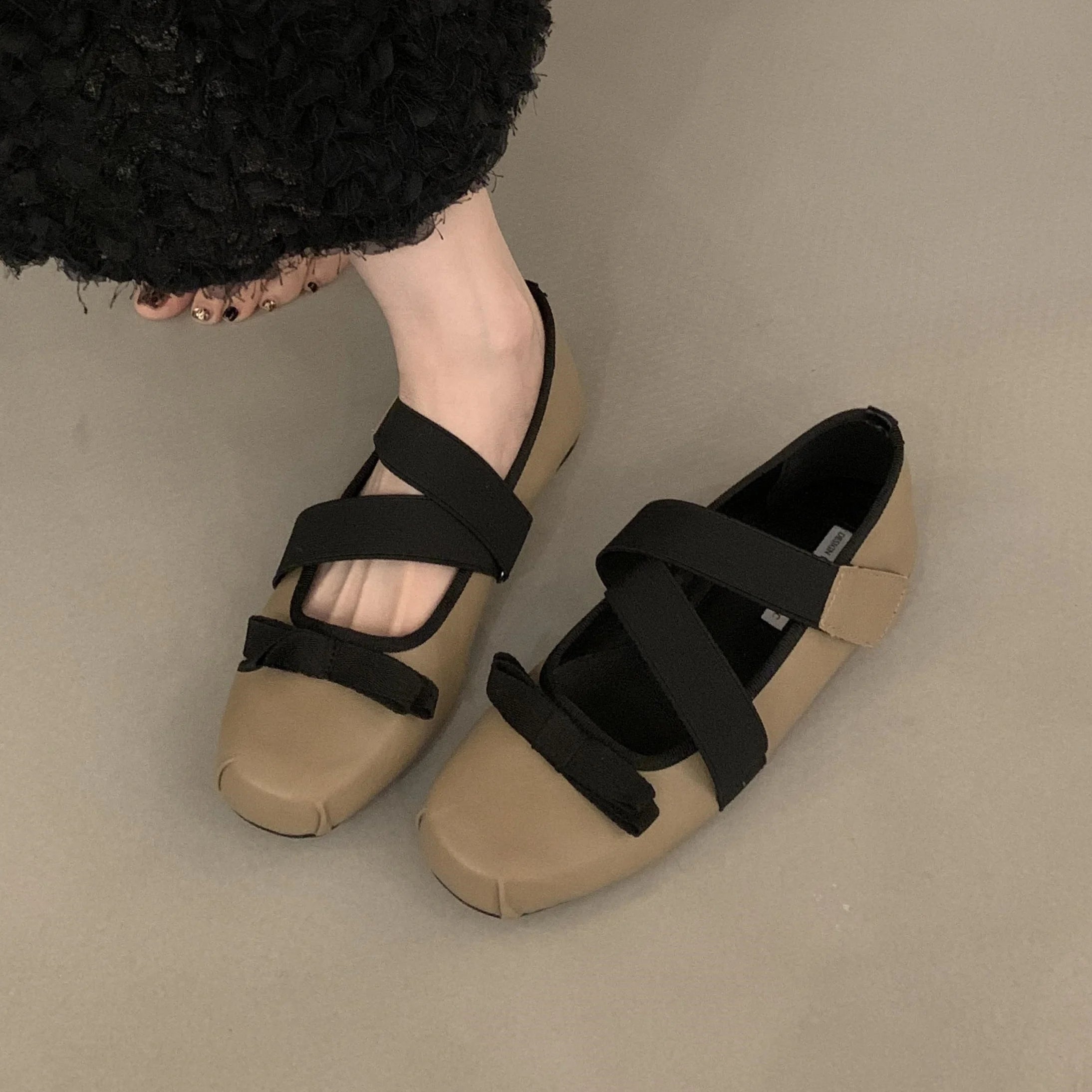 LBSFY  -  2025 Spring Women Flats Fashion Leopard Print Split Toe Shallow Slip On Ladies Mary Jane Soft Flat Heel Ballerina Shoe