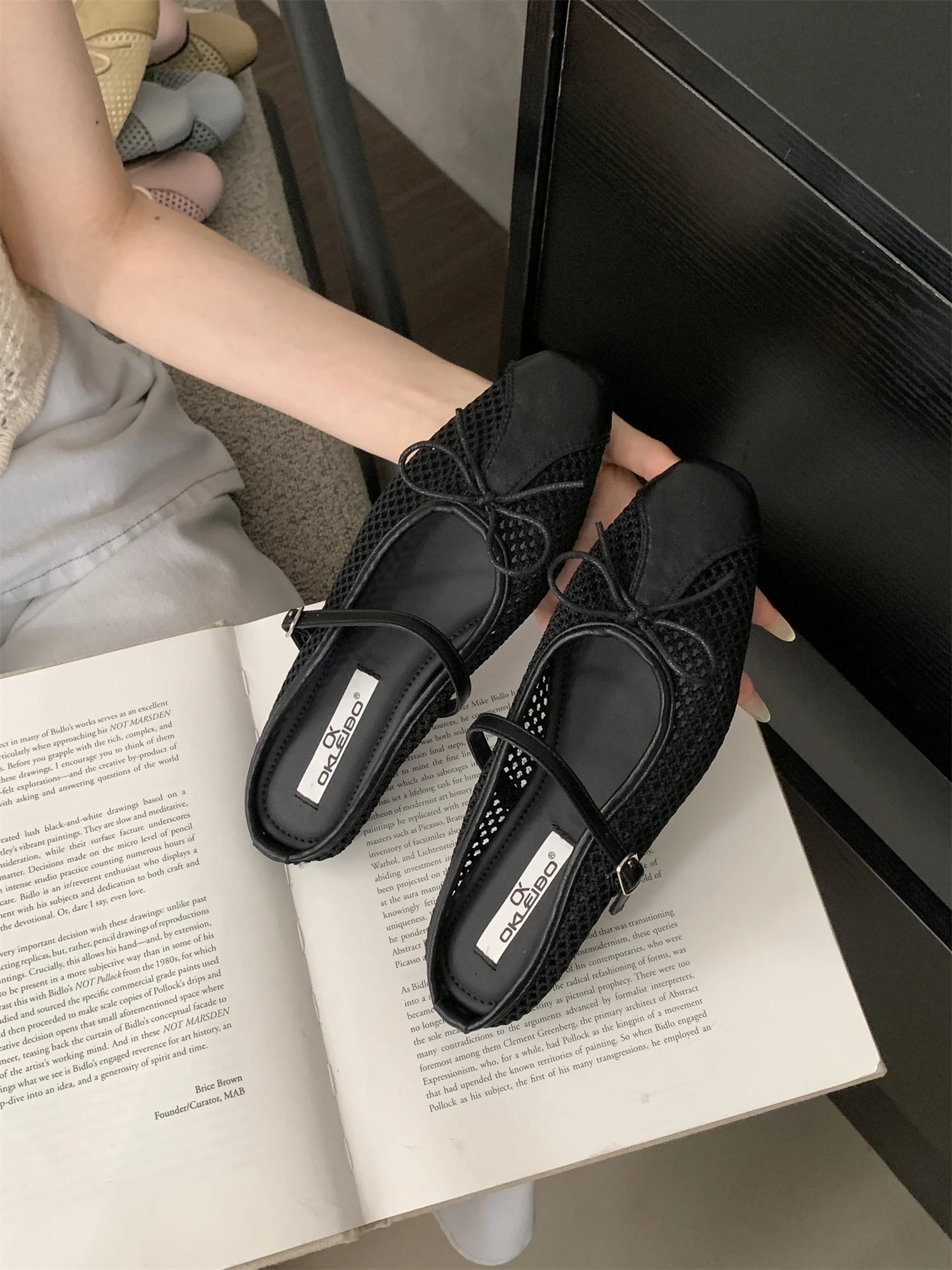 LBSFY -Summer Fashion Concise Round Head  Women Slippers Low Heels Bow Casual Hollowed Out Pumps Party Slide Mules shoes