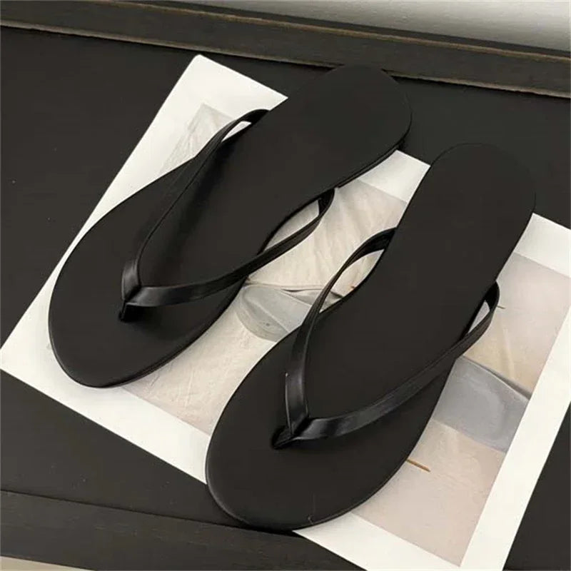 LBSFY -2025 Summer Clip Toe Flat Heels Slippers Women Casual Beach Shoes Concise Candy Color Flip Flops Zapatos De Mujer