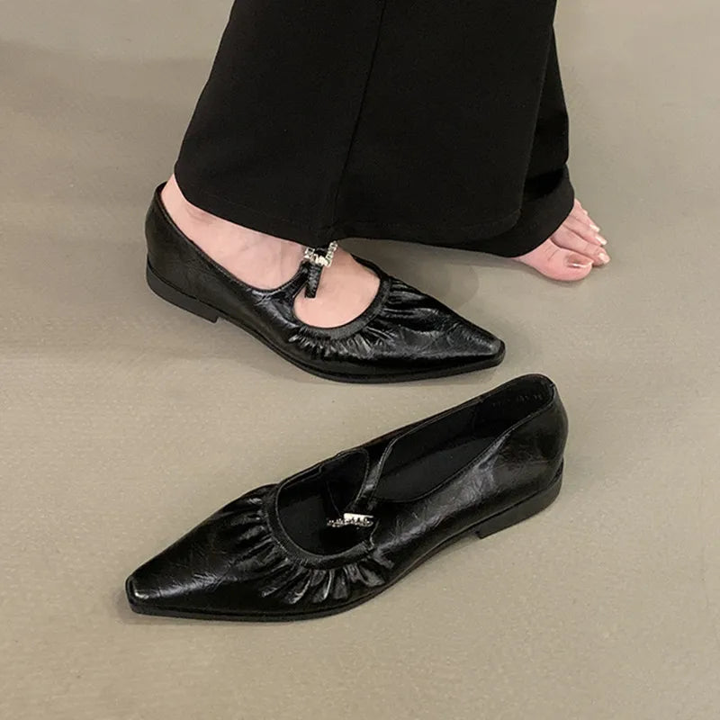 LBSFY -New Women Flat Shoes Flat Shoes Round Toe Slip On Ladies Casual Loafer Shoes Flat Soft Sole Fashion Baller Shoes