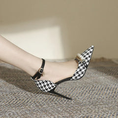 LBSFY  -  2024 New Large Size 31-43 Pointed Thin Heels Sexy Large Size Black Pearls Women Shoes High Heel Summer Sandals