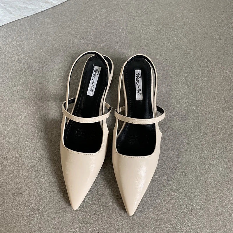 LBSFY  -Summer Women Cover Toe Flats Sandals Fashion Ladies Elegant Soft Leather Dress Singbacks Sandalias