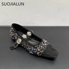 LBSFY  -  Spring New Brand Women Flat Shoes Fashion Mix Color Ladies Elegant Mary Jane Shoes Round Toe Shallow Slip On Boat Shoe