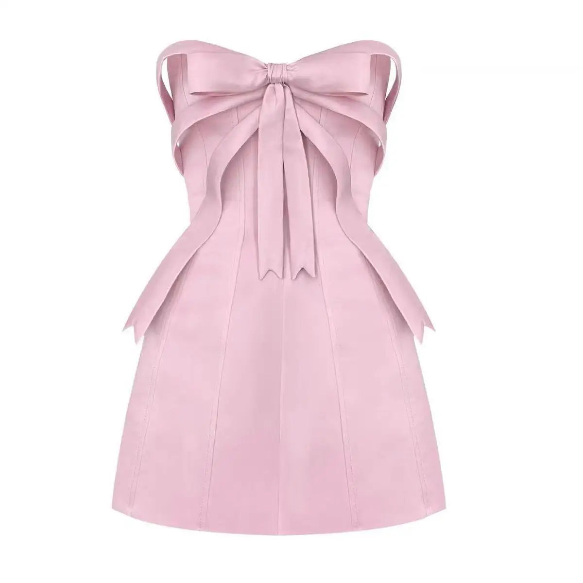 LBSFY -niche three-dimensional bow design tube top dress 2025 popular playful age-reducing slim-fitting evening dress