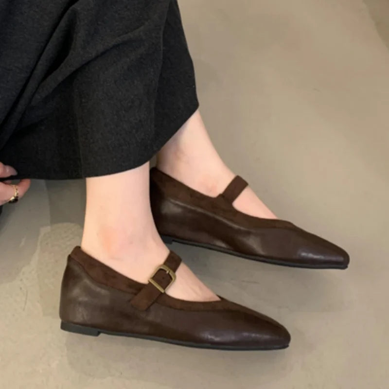 LBSFY  -  Autumn Women Flat Shoes Fashion Round Toe Shallow Ladies Dress Mary Jane Shoes Soft Flat Heel Casual Ballerinas Shoes