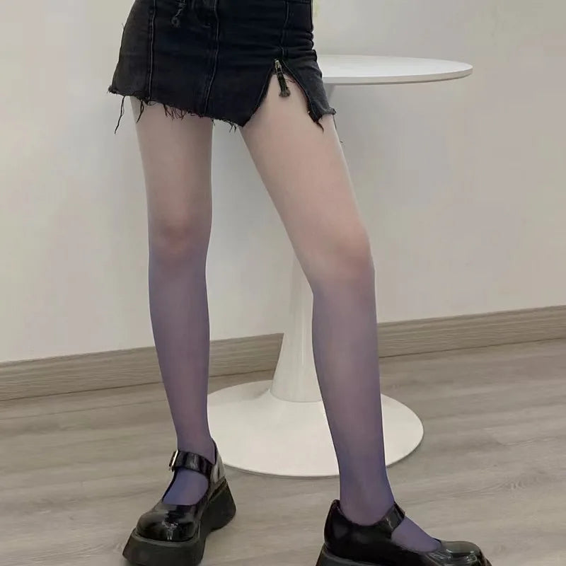 Lbsfy Gradient Color stockings Sexy black Spring/Summer Thin Pink Hottie Pantyhose New Fashion Long Stockings