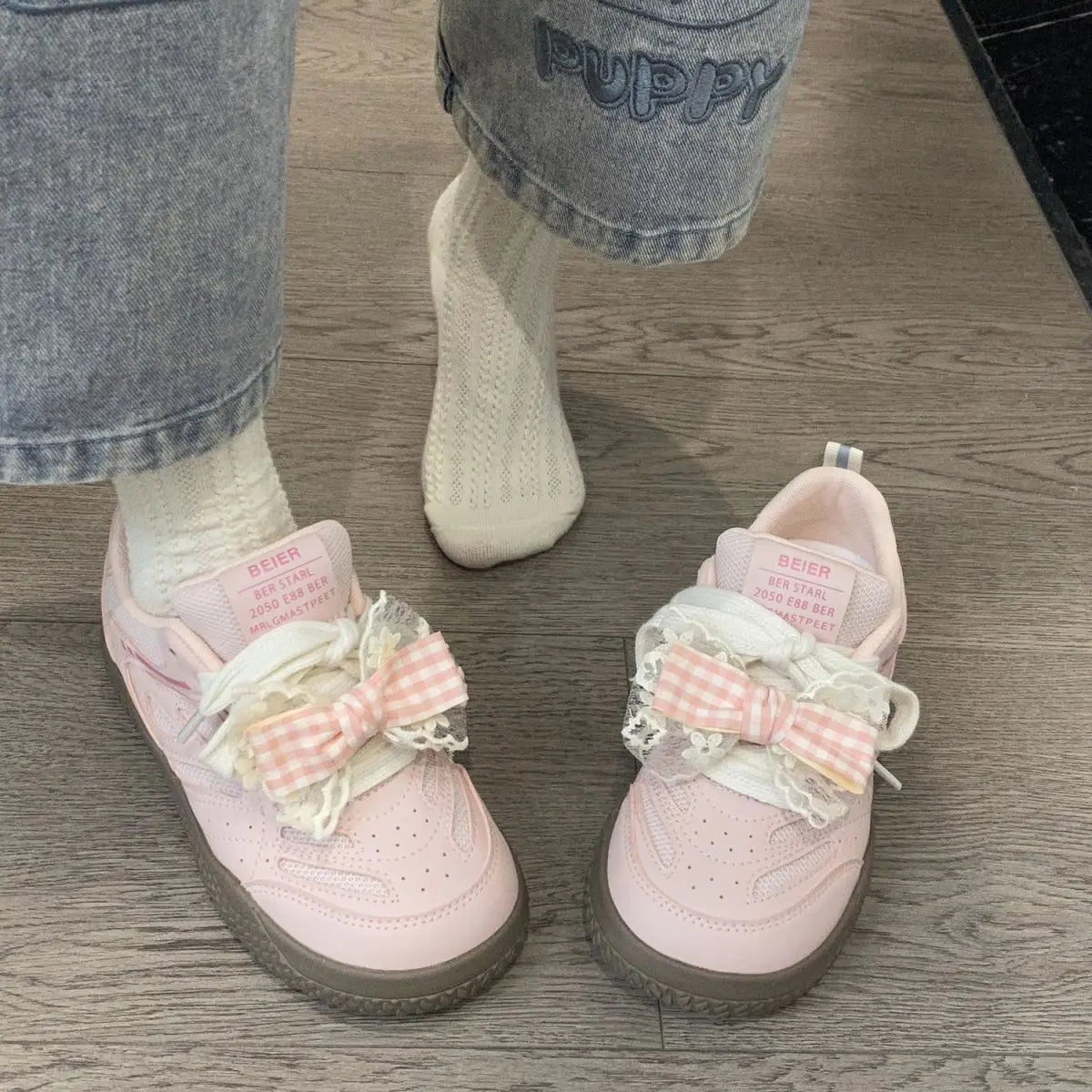 LBSFY  -  Kawaii Shoes Bowknot Women Sneakers Spring Summer 2025 Platform Vulcanize Cute Casual Pink Lolita Korean Fashion Footwear