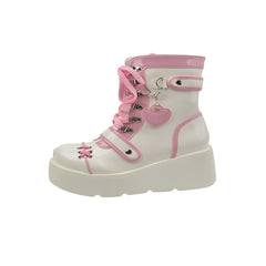 LBSFY  -  Fashion Thick Sole Lolita Shoes  New Women's Cute Matsutake Knight Boots Sweet Cool Style Girls' Fashion Color Matching Boot