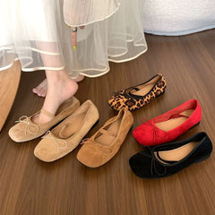 LBSFY - New Brand Women Flats Soft Leather Eelgant Dress Shoes Round Toe Shallow Slip On Ladies Casual Ballet Shoes