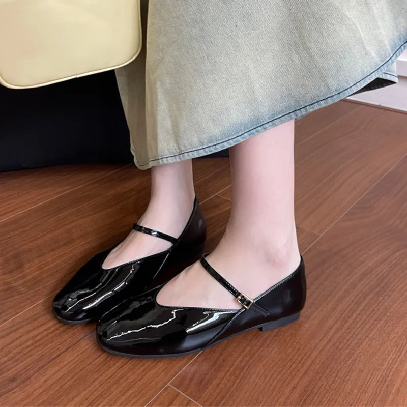 LBSFY -Autumn Women Flats Casual Ballet Shoes Fashion Round Toe Shallow Round Toe Mary Jane Soft Sole Ballerin Shoes