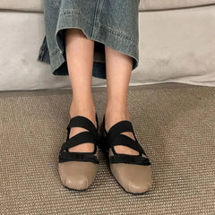 LBSFY  -   Women Ballet Flats Round Toe Black Pu Leather Ballerina Shoes Zapatos Bailarinas De Mujer