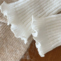 Lbsfy Korean Sweet Kids Lace Leg Warmers Knitted Foot Cover Children Girls Lolita Style Solid Autumn Winter Elastic Tube Socks