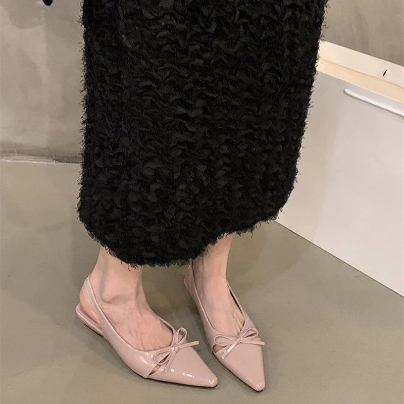 LBSFY  -Summer Women Cover Toe Sandals Fashion Butterfly-knot Singbacks Shoes Ladies Elegant Party Dress Low Heel Sandalias