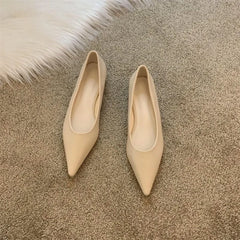 LBSFY -Women Low Heel Pumps Spring Autumn Pointed Shallow Mouth Soft Sole Single Shoe Ladies Work Shoes Female Solid Casual Heels Women