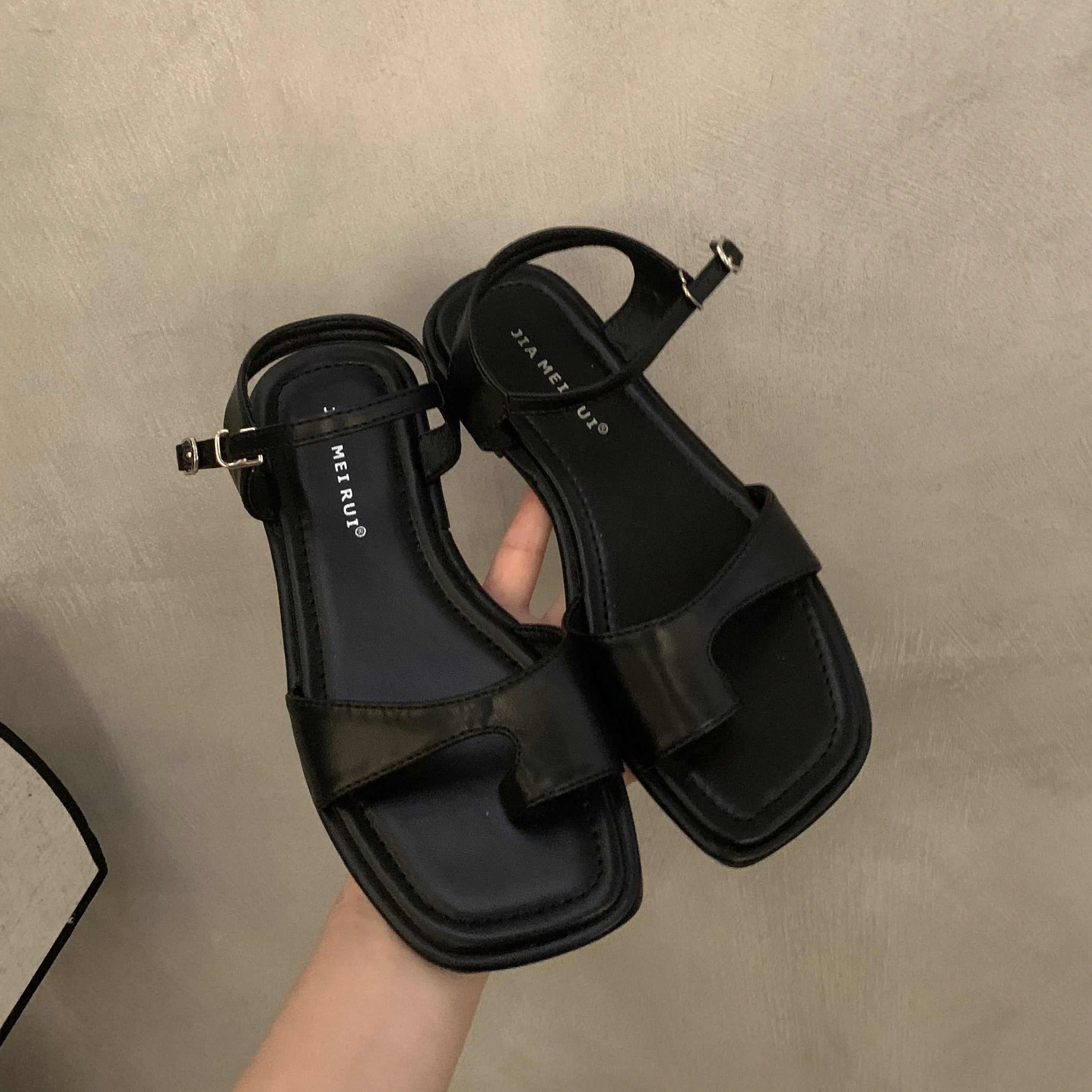 LBSFY -Brand Summer Women Sandals Soft Flat Heel Casual Ladies Gladiator Shoes Women Outdoor Beach Rome Sandals Vacation Slide