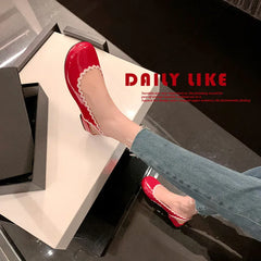 LBSFY  -  Fashion Sandals Women's New High Quality Genuine Leather Round Head Lace Open Heel Shoes Modern Women's Shoes
