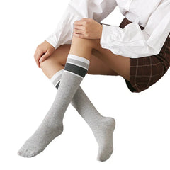 Lbsfy Korea Style Women Long Socks Warm Calf Cotton Socks Knee Socks Fashion Ladies Knee High Striped Socks Girls School Lolita Socks