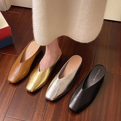 LBSFY -Summers New Style Women Slippers Square Toe Elegant Sandals Women Luxury Designer Shoes Comfortable Slip on Slipper Slides Women