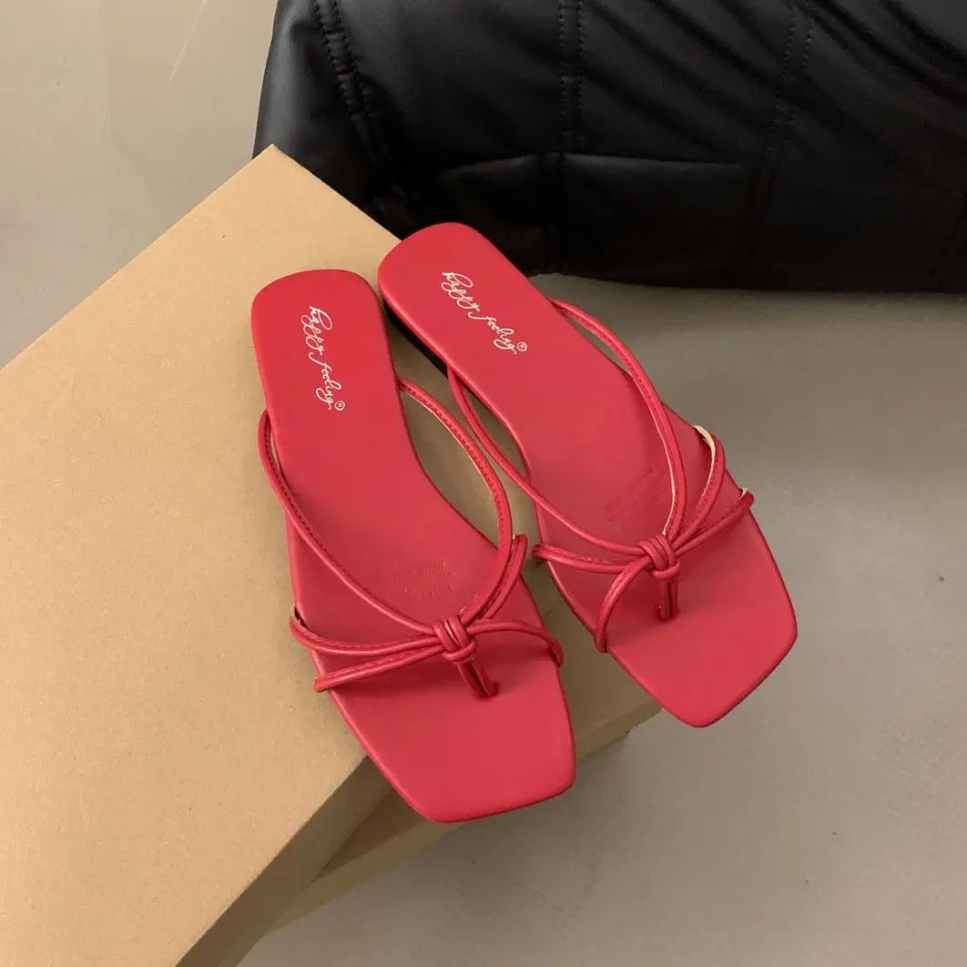 LBSFY -Summer Women Slippers Fashion Women's Narrow Band Flat Flip Flop Shoes Ladies Casual Outdoor Beach Slides Sandalias Muj