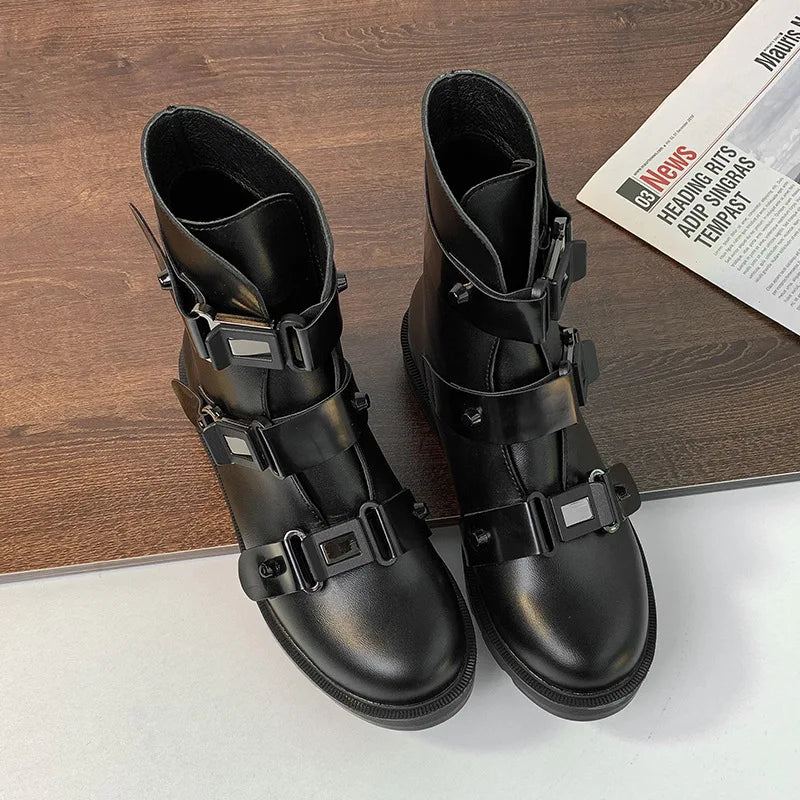 LBSFY  -  2024 Autumn New Arrival Luxury Brand Design mid-calf Boots Women Cool High Platform Boots Wedges Shoes Woman