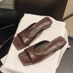 LBSFY -New Fashion Summer Women Slipper Square Toe Ladies Mules Sexy High Heels Slippers Female Designer Woman Shoes Claquette Femme