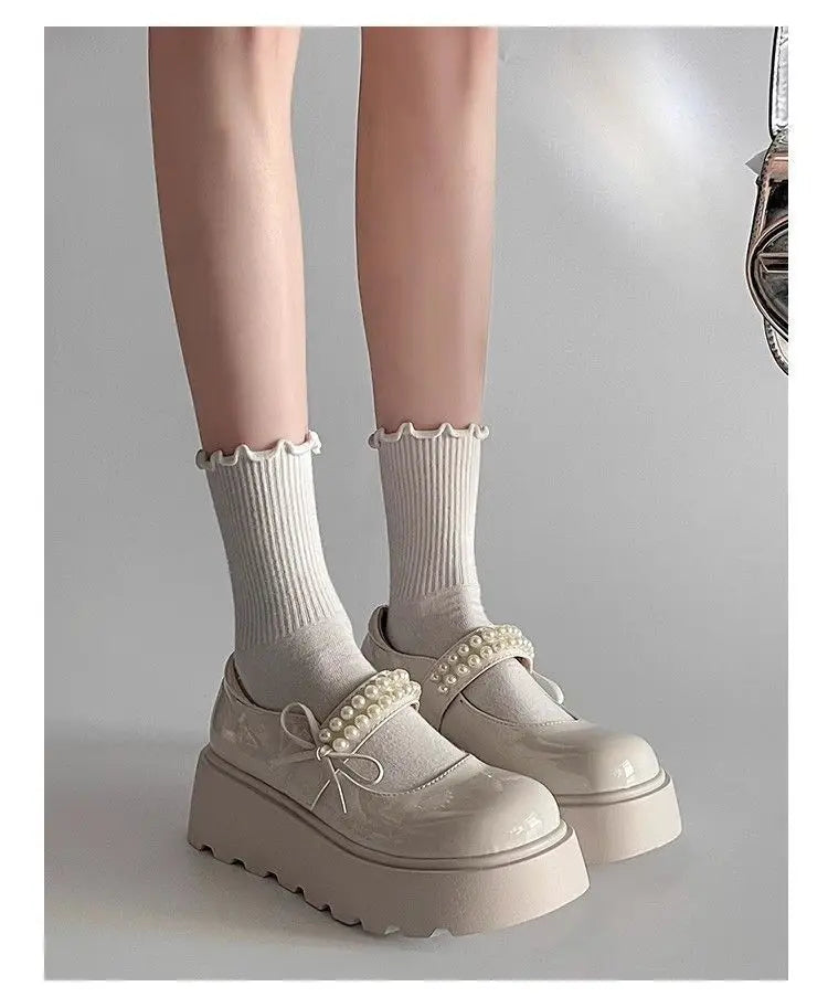LBSFY -2025 New Fashion Retro Spring Autumn Japanese Women Mary Janes Shoes Bow Platform Single Lolita Shoes Women's Ballerinas Tacones
