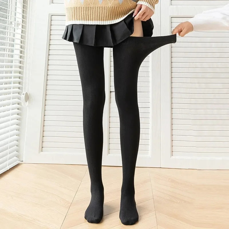 Lbsfy Black White Soild Color Long Stockings Women Over Knee Thigh High Over The Knee Stockings Lolita Ladies Warm Knee Socks
