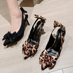 LBSFY  -  2025 Spring Autumn Butterfly-knot Shallow Woman Pumps Sandals Elegant Pointed Toe Thin High Heels Party Prom Shoes