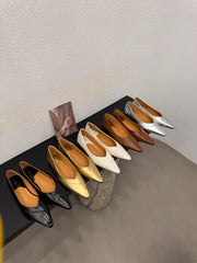 LBSFY  -  Pointed Toe Women Casual Ladies Shallow Slip On Low Heeled 2024 New arrivals Fashion Autumn Spring Comfortable Dress Shoes Woman