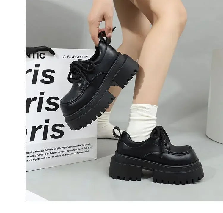 LBSFY -Women's 2025 New Japanese Style Mary Jane Shoes Black Brown Leather Thick Sole Round Toe Comfort Square Heel Lolita Girl's Shoes