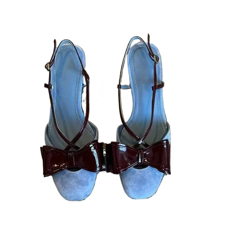 LBSFY -New Women's High Heel Ladies Summer Sandals Beige Patent Leather Office Work Stiletto Footwear Luxury Bow Party Prom Women Shoes