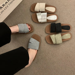 LBSFY  -  Designer Summer Women Slipper Fashion Comfort Open Toe Flats Heel Slides Ladies GladiatorBeach Sandal Shoes