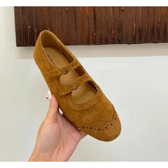 LBSFY -New Mary Janes Flats Shoes Ballet Casual Sneakers Women Sandals Loafers Trend Shallow Dress Suede Comfort Zapatos Mujer