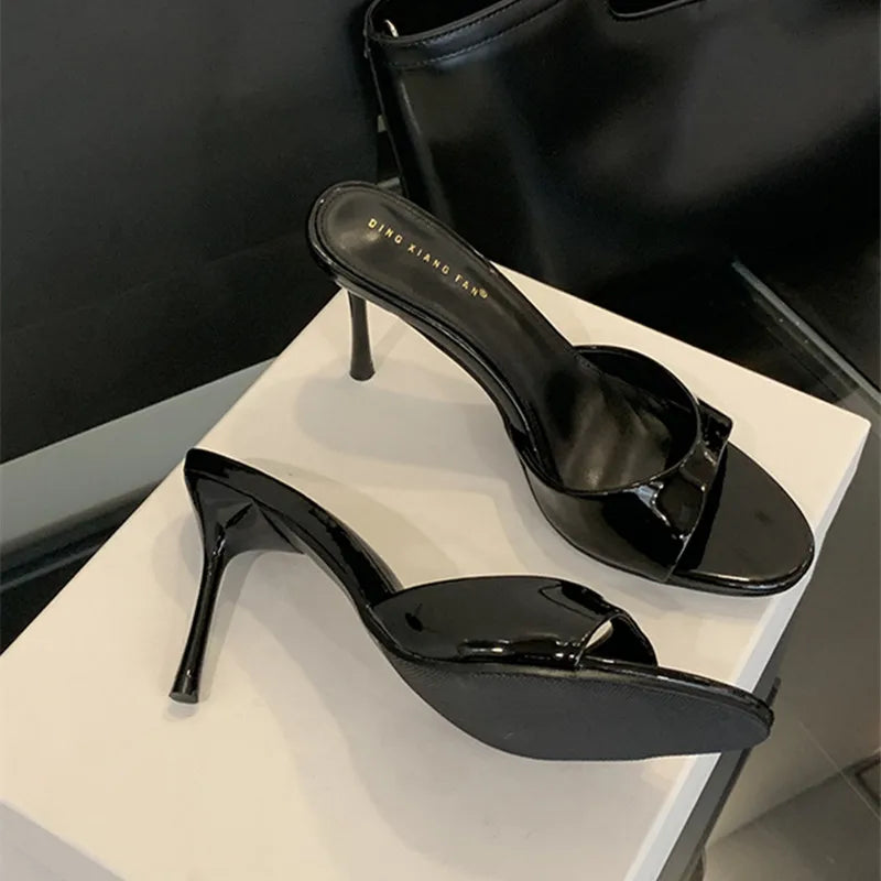 LBSFY  - Brand Women Slippers High Heels Sandals Sexy Pointed Open Toe Party Wedding Summer Shoes Woman Soft Outdoor Slides