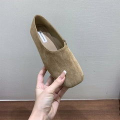 LBSFY -New Style Spring Autumn Women Flats Round Toe Shallow Elastic Band Ladies Concise Ballet Shoes Eelgant Dress Shoes Zapatos Mujer
