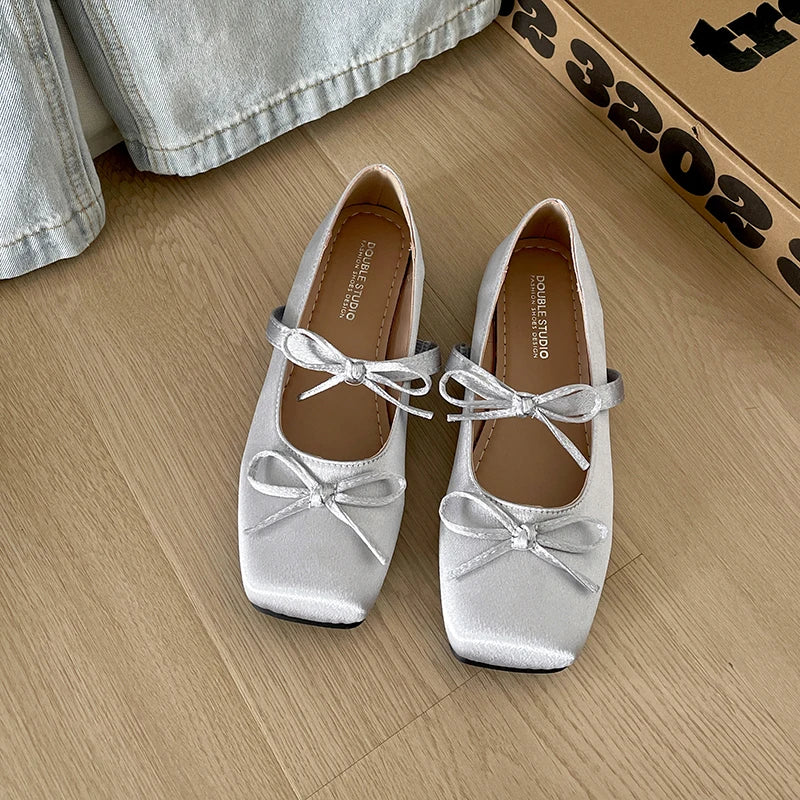 LBSFY  Spring Butterfly-knot Women Mary Jane Shoes Comfort Soft Sole Flats Ladies Casual Dress Ballerina Footwear