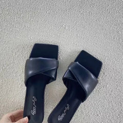 LBSFY -Women New Luxury Sandals Shoes Summer Mid Heels Chunky Casual Designer Dress Pumps Slingback Mules Shoes Zapatos Ladies