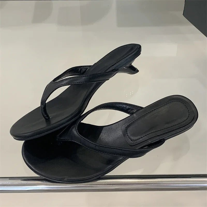 LBSFY -Summer Fashion Comfortable Round Clip Toe Slippers Women Thin Low Heels Casual Sandals Flip Flops Beach Shoes Zapatos De Mujer