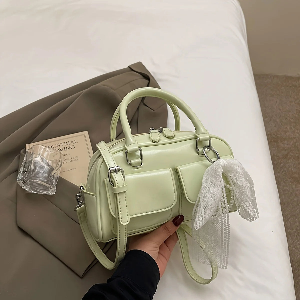 LBSFY -Ladies Crossbody Bag Fashion Everything Popular Casual Sweet Lace Ballet Style Design Sense of Spring and Summer New Shoulder Ba