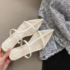 LBSFY -New Style Women's Shoes Narrow Band Heels Women Sandals Fashionable Pointed Toe Toe Jump Pump Stripper Party Women's Slippers