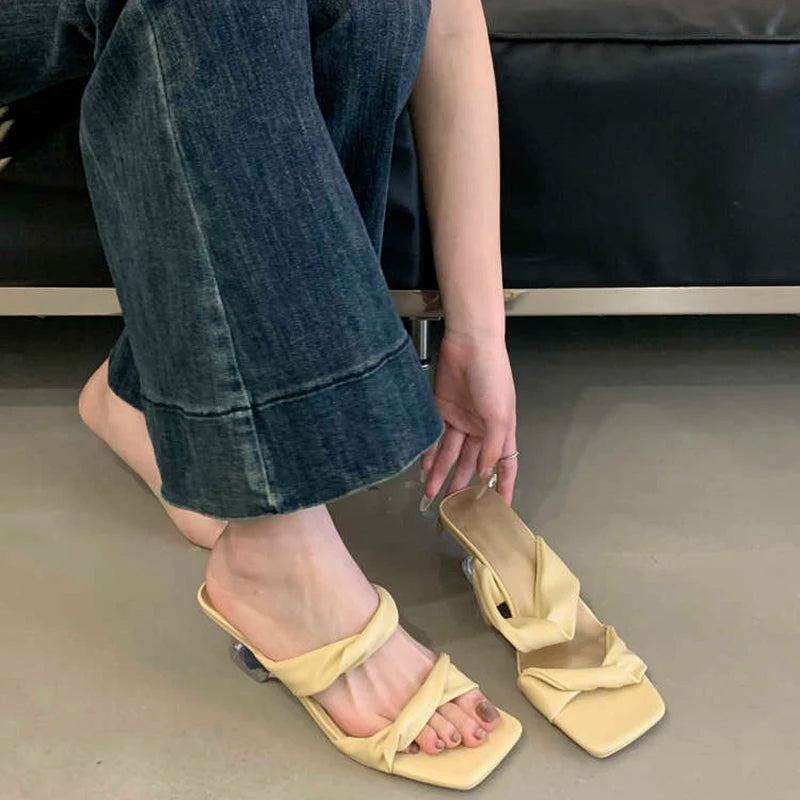 LBSFY  -Summer Fashion Clear Strange High Heels Women Slippers Open Toe Shoes Ladies Casaul Party Dress Slides