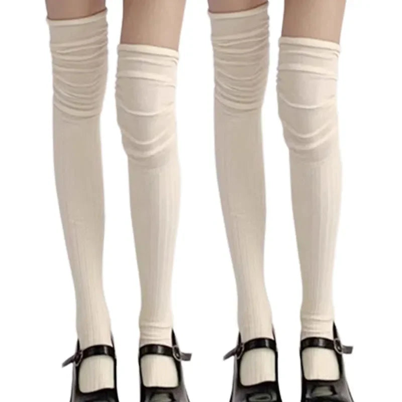 Lbsfy 1/3pairs Autumn Long Tube Socks Thermal Warm Stocking Female Trendy Casual Thigh High Striped Leggings Trendy Over The Knee Sock