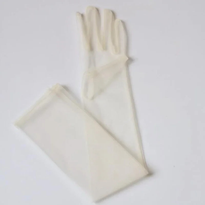 Lbsfy New Gloves for Women Dress 55cm Sheer Mesh Gloves Sexy Thin Elbow Long Gloves Wedding Accessory Anti-UV Cycling Driving Mittens